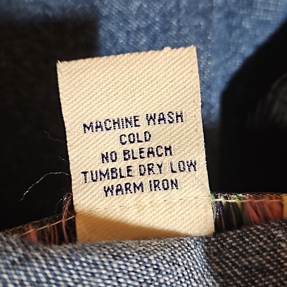 VTG TANTRUMS 1990s Denim Brocade Ribbon Embroidered Button Down Festival Shacket - Picture 8 of 8